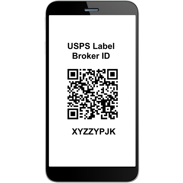 image of a phone showing the goldrushdispatch Label Broker code.