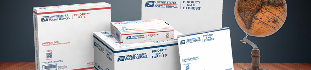 Priority Mail International and Priority Mail Express International Flat Rate boxes for fast delivery and goldrushdispatch Tracking.